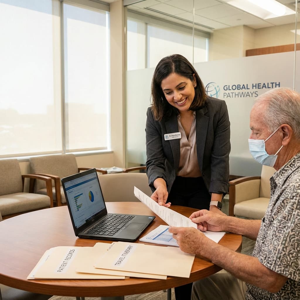 Medical Coordinator helping patient